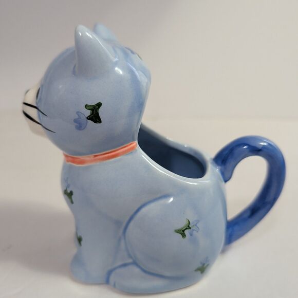 Vtg Otagiri Ceramic Blue Cat Salt & Pepper Shaker & Creamer Set 1980's - Picture 4 of 16